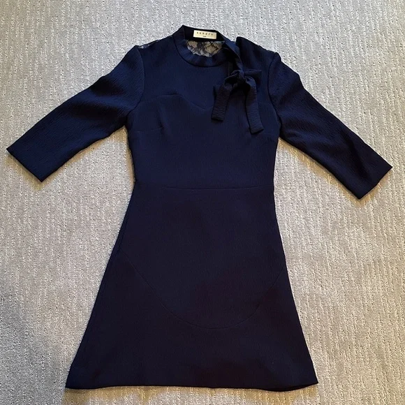 Sandro | Dresses | Sandro Midnight Blue Long Sleeve Dress | Poshmark